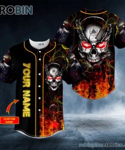 ghost fire super head skull custom baseball jersey 128 v61n8