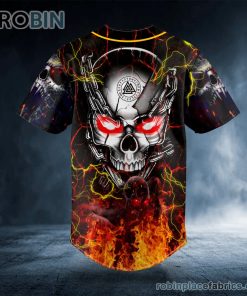 ghost fire super head skull custom baseball jersey 513 Jbpiu