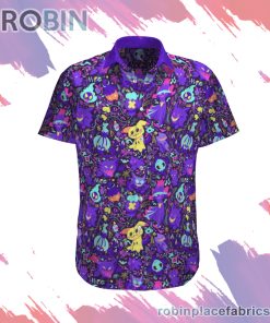 Ghost Pokemon Hawaiian Shirt, Casual Short Sleeve Shirt