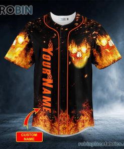 ghost racer fire skull custom name baseball jersey 324 YXy3X