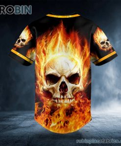giant fire skull custom baseball jersey 512 rdIVj