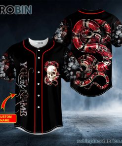 glam red of snake skull custom baseball jersey 125 wk32e