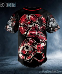 glam red of snake skull custom baseball jersey 511 xbNXh