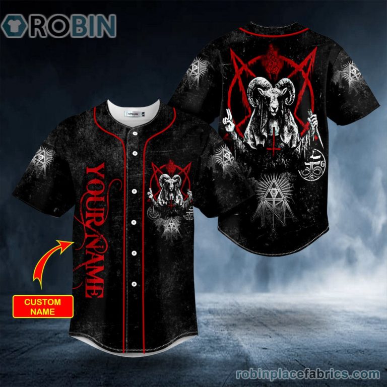 Goat Of Mendes Baphomet Skull Custom Baseball Jersey