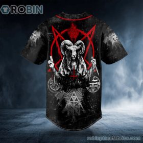 Goat Of Mendes Baphomet Skull Custom Baseball Jersey - RobinPlaceFabrics