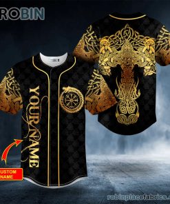 gold dragon swords viking tattoo custom baseball jersey 122 yDvZ4