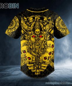 gold old warriors norse battle tattoo custom baseball jersey 506 JeiqH
