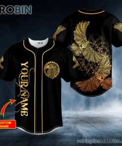 gold ravens viking custom baseball jersey 118 beetA