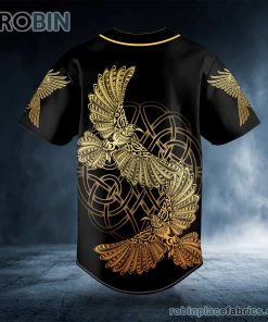 Gold Ravens Viking Custom Baseball Jersey Gold Ravens Viking Custom Baseball Jersey