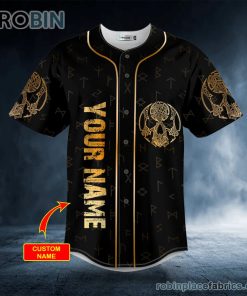gold roses cool abis satanic skull custom baseball jersey 503 sKKta