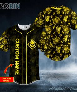 gold samurai skull custom baseball jersey 116 iHbpV