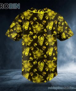 Gold Samurai Skull Custom Baseball Jersey Gold Samurai Skull Custom Baseball Jersey