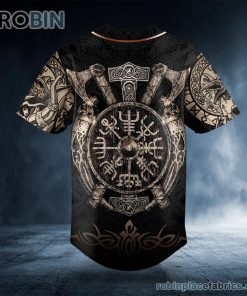 Gold Valknut Runic Compass Thor’s Hammer Axes Viking Personalized Baseball Jersey Gold Valknut Runic Compass Thor’s Hammer Axes Viking Personalized Baseball Jersey
