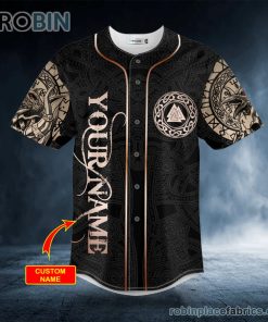 gold valknut runic compass thors hammer axes viking personalized baseball jersey 501 n6spz