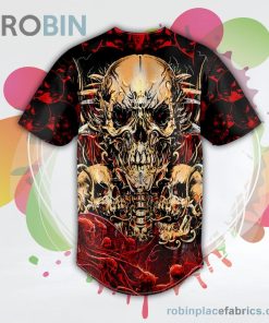 Golden Badass Skull Baseball Jersey RB2509 Golden Badass Skull Baseball Jersey RB2509