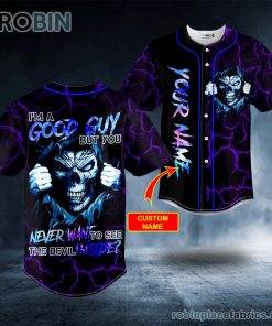 good guy devil inside grim reaper purple lightning skull custom baseball jersey 112 Q4WVJ