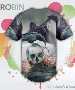 goth grim reaper raven rose skull baseball jersey rb6560233 22gSh