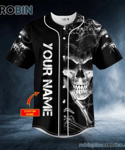 gothic skull lightning custom baseball jersey 498 tGQvd