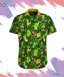 Grass Pokemon Hawaiian Shirt, Casual Short Sleeve Shirt