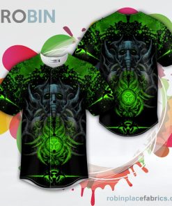 green biohazard monster skull baseball jersey rb669160 riGxD