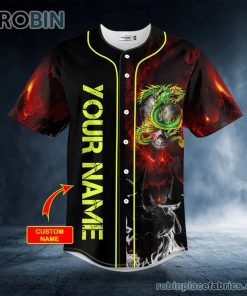 green dragon skull custom baseball jersey 306 TPwqt