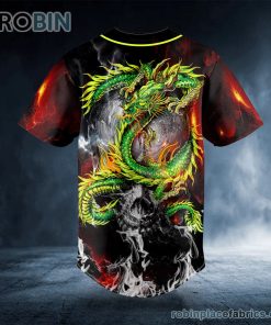 green dragon skull custom baseball jersey 496 CT0dv