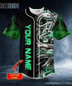 green dragon skull custom name baseball jersey 305 4n5vb