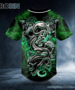 green dragon skull custom name baseball jersey 495 rAse2