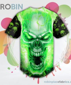 green lightning screaming skull baseball jersey rb6867231 CgR1X