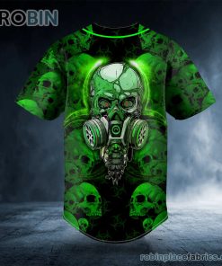 green zone biohazard skull custom baseball jersey 491 YWB7P
