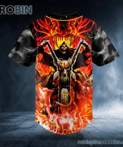 Grim Reaper Ghost Rider of Hell Custom Baseball Jersey
