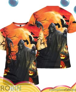 grim reaper halloween all over print aop shirt t shirt pW1mg