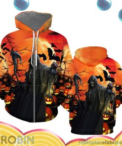 grim reaper halloween all over print aop shirt zip hoodie CcfGy