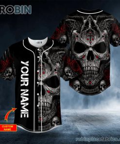 grim reaper praying cross skull custom baseball jersey 100 qFz0X