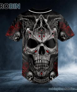 Grim Reaper Praying Cross Skull Custom Baseball Jersey