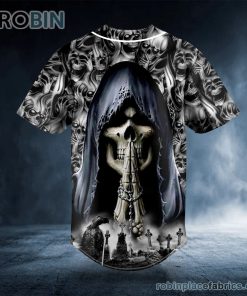 grim reaper praying skull custom baseball jersey 297 QGFWt