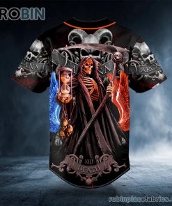 grim reaper sand clock horned skull custom baseball jersey 296 Z5S3u