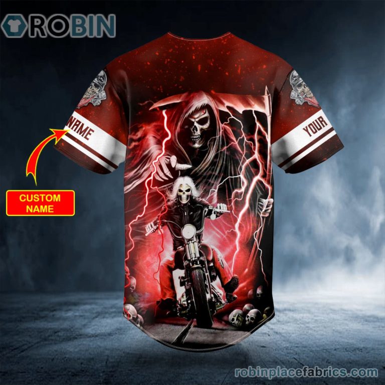 Grim Reaper The Hunt Ghost Rider Skull Custom Baseball Jersey