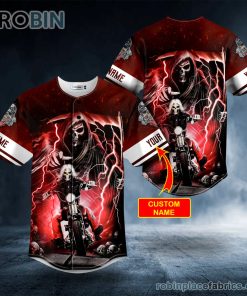 grim reaper the hunt ghost rider skull custom baseball jersey 96 IfRRv