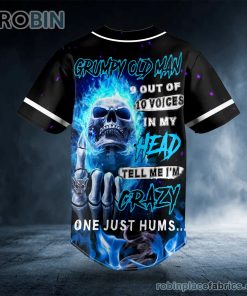 grumpy old man 9 out of 10 voices skull custom baseball jersey 292 F6M6m