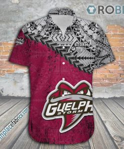 guelph storm casual button down hawaiian shirt grunge polynesian tattoo ca hockey 11 60nGL