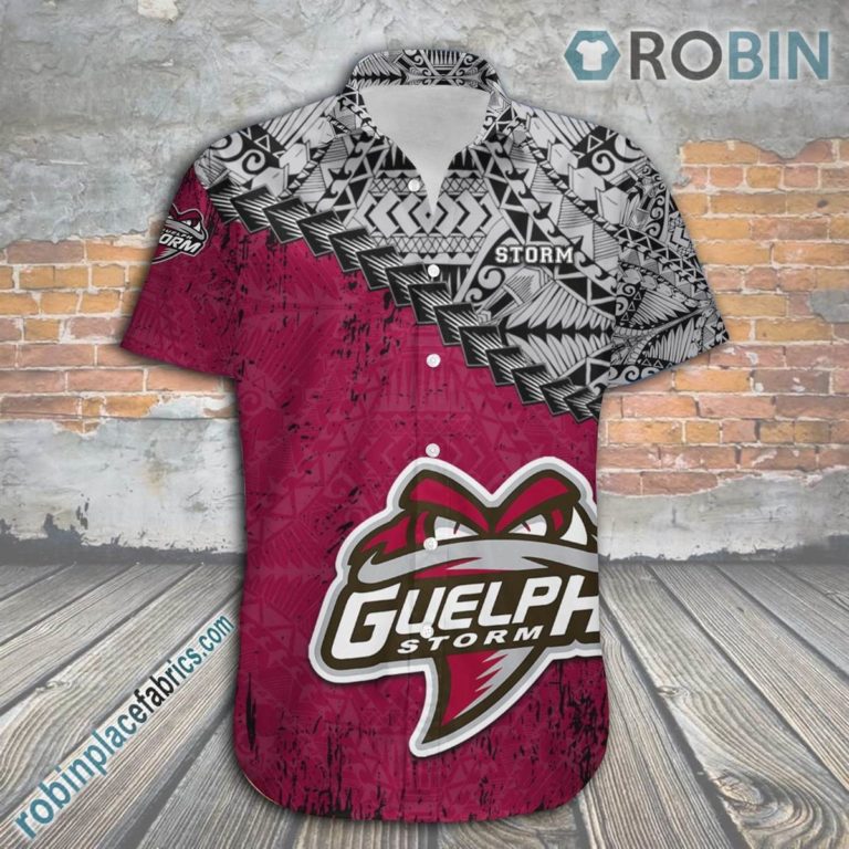 Guelph Storm Casual Button Down Hawaiian Shirt Grunge Polynesian Tattoo – CA HOCKEY