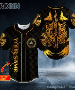 gungnir spear of odin ravens viking tattoo custom baseball jersey 92 WnWjP