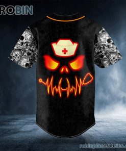 Happy Halloween Custom Skull Baseball Jersey