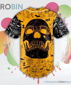 Happy Halloween Head Skull Baseball Jersey RB6098