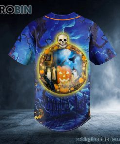 Happy Halloween Personalized Skull Baseball Jersey Happy Halloween Personalized Skull Baseball Jersey