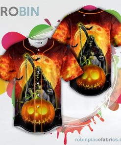 happy halloween pumpkin couple skull baseball jersey rb876252 HckUQ