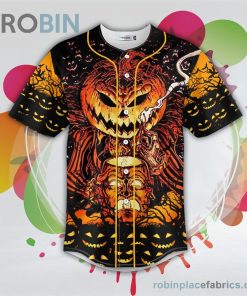 happy halloween pumpkin skull baseball jersey rb9069139 ziPKd