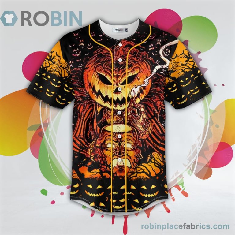 Happy Halloween Pumpkin Skull Baseball Jersey RB9069