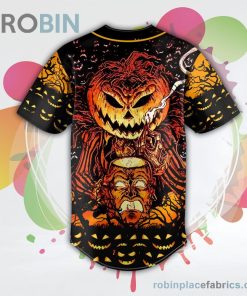Happy Halloween Pumpkin Skull Baseball Jersey RB9069 Happy Halloween Pumpkin Skull Baseball Jersey RB9069